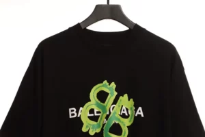 Balenciaga-Green-Lacquered-Double-B-T-Shirt-2.webp