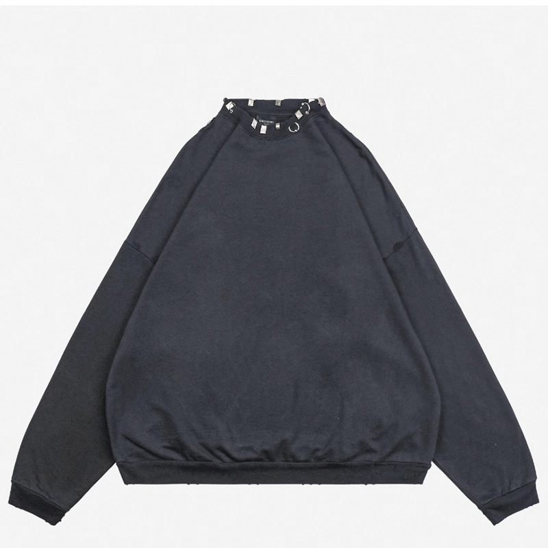 Balenciaga crew-neck sweatshirt in used look with iron hoop wash Reps