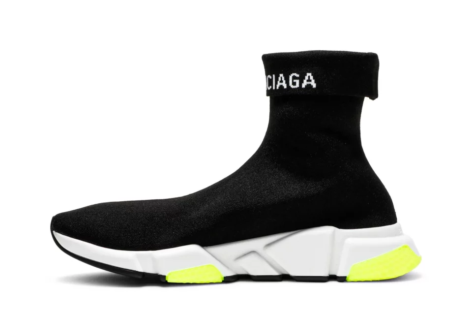 Balenciaga Speed Sneaker Cuffed 'Black Yellow' Reps