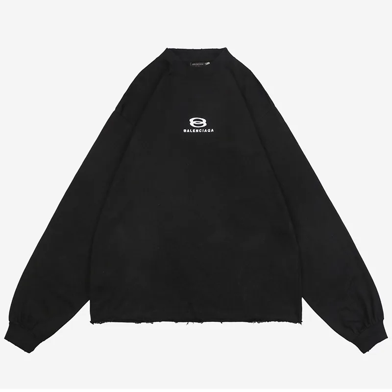 Balenciaga sweatshirt with embroidered letters and double loop reps