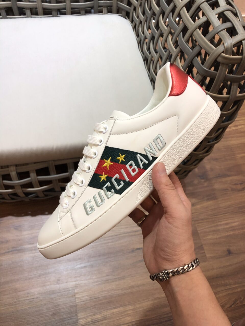 GUCCI Replica – White Ace Gucci Band Low Top Rep Sneakers