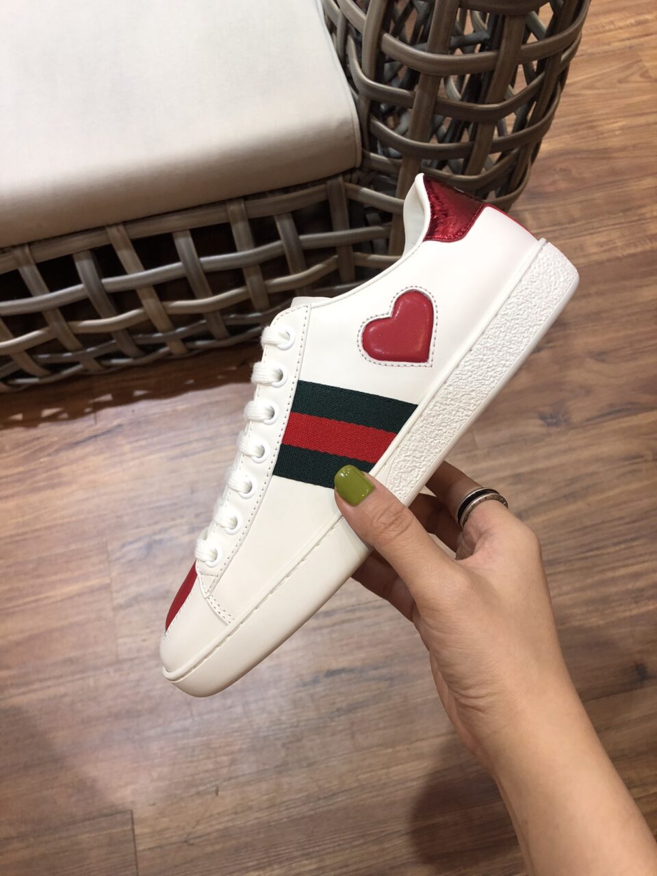 Gucci Replica – New Ace Heart Leather Rep Sneakers
