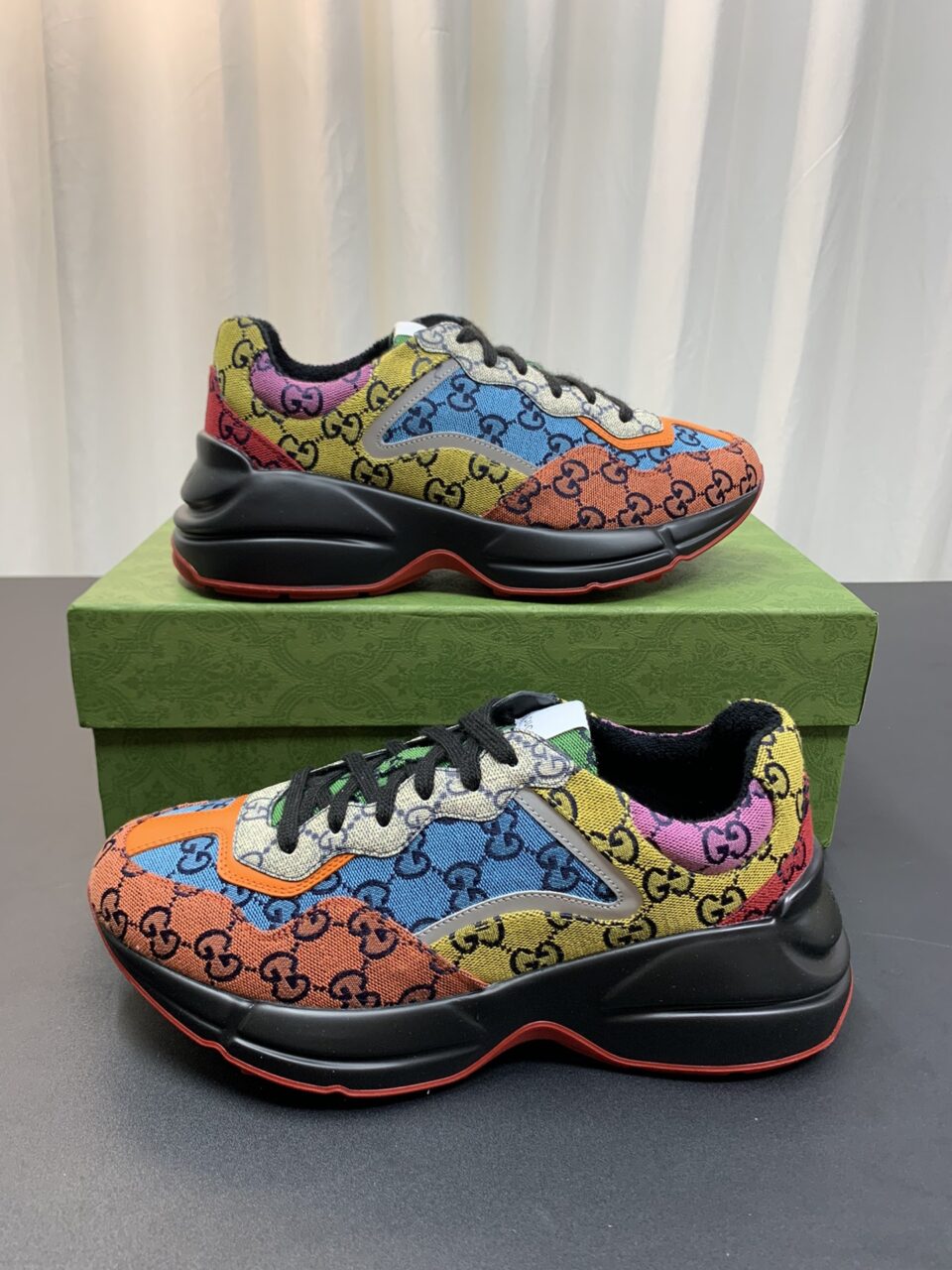 Gucci Rhyton Rep Sneaker – GG Multicolor Black