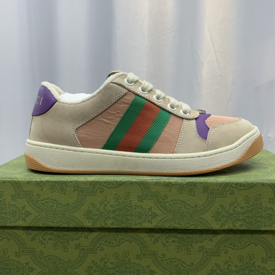Gucci Screener Sneakers | Green Tan Purple