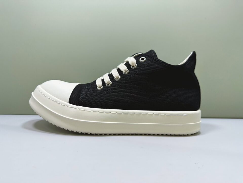 Rick Owens rep sneaker-BLACK CANVAS