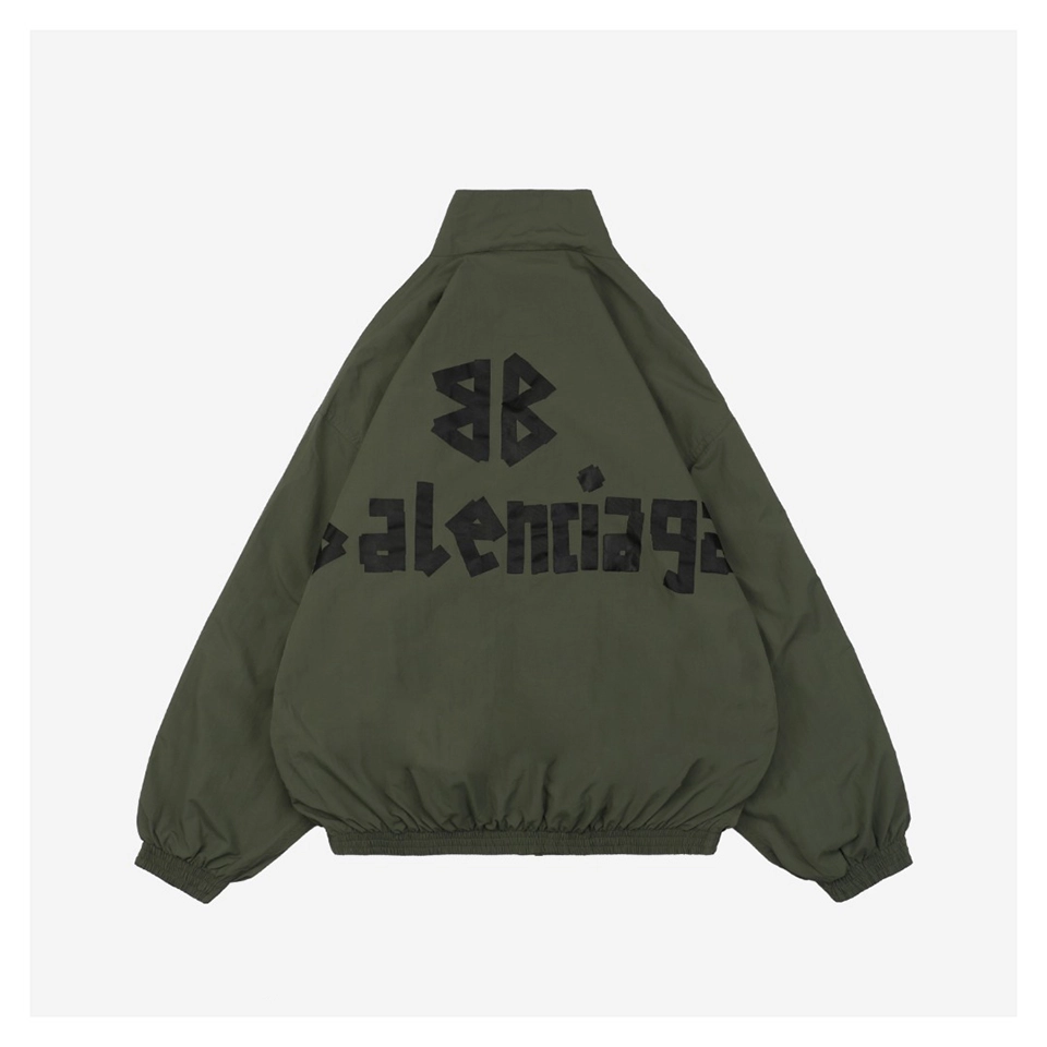 Balenciaga Black Tape Logo High-Neck Jacket