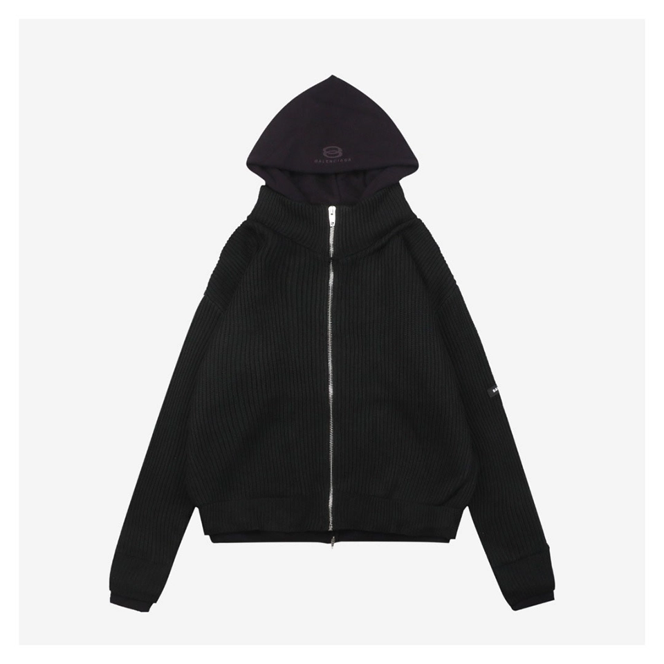 Balenciaga Layered Effect Paris Logo Hoodie