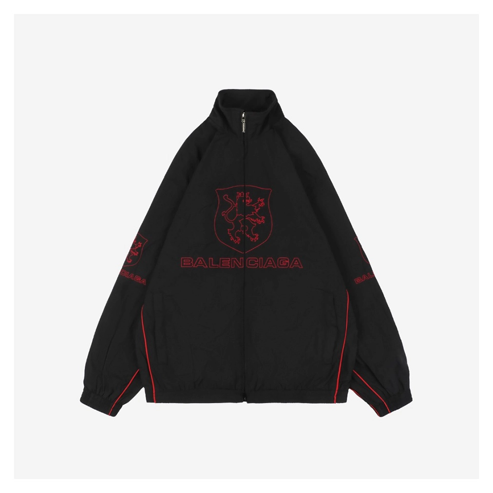 Balenciaga Manchester United Crest Embroidered Stand Collar Jacket