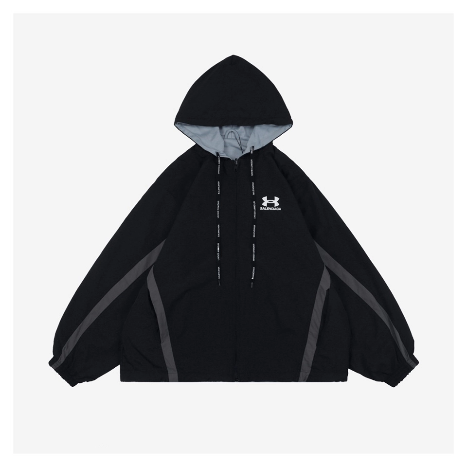 Balenciaga x UA Reversible Embroidered Logo Hooded Jacket