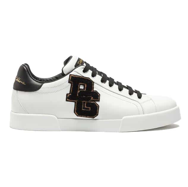DOLCE & GABBANA PORTOFINO SNEAKERS IN NAPPA CALFSKIN WITH PATCHES