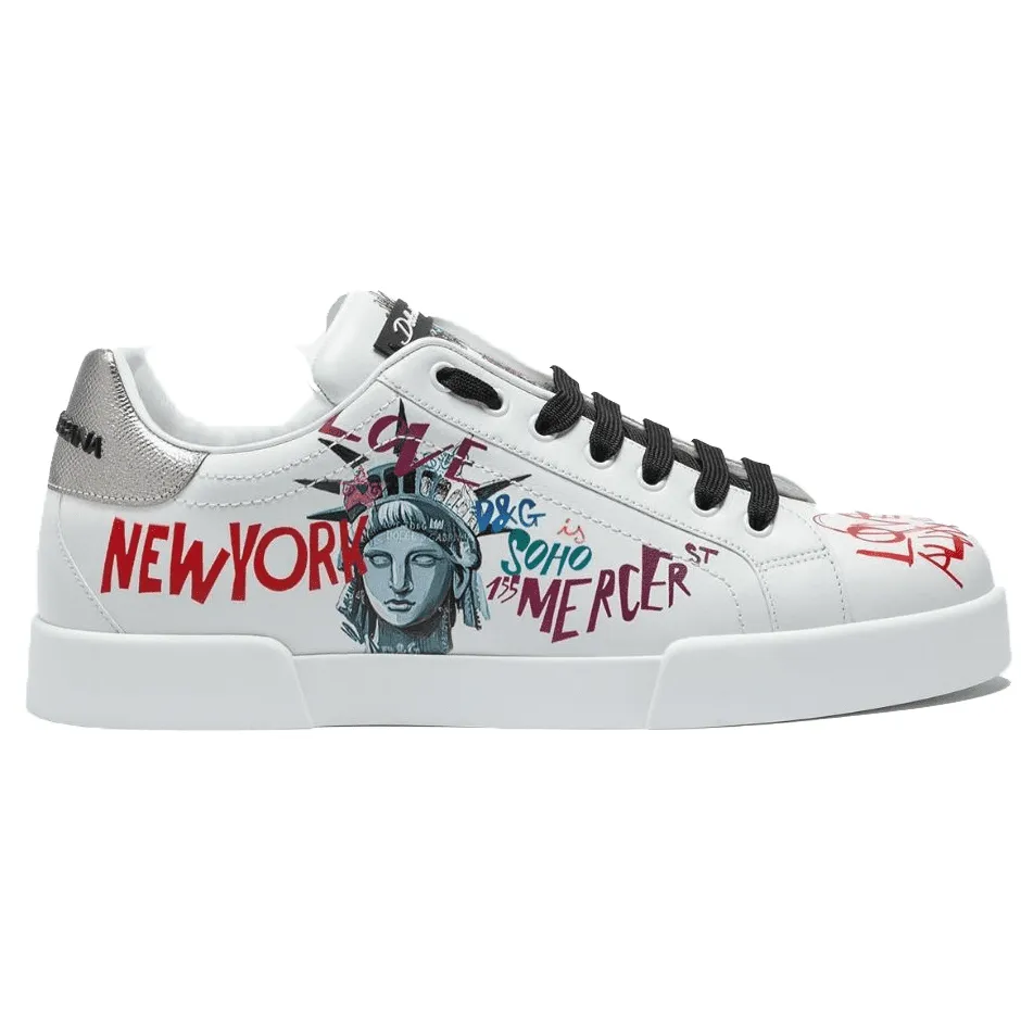 DOLCE & GABBANA PORTOFINO SNEAKERS IN PRINTED NAPPA CALFSKIN