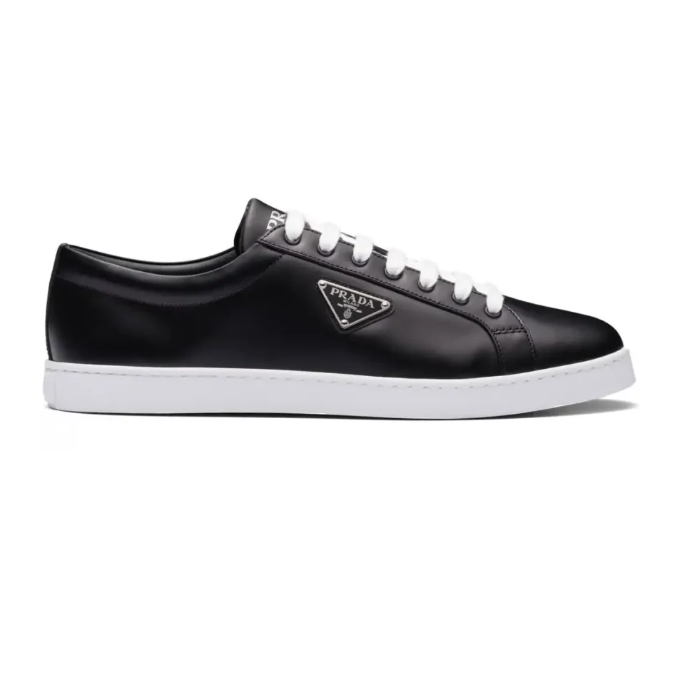 PRADA BRUSHED LEATHER SNEAKERS