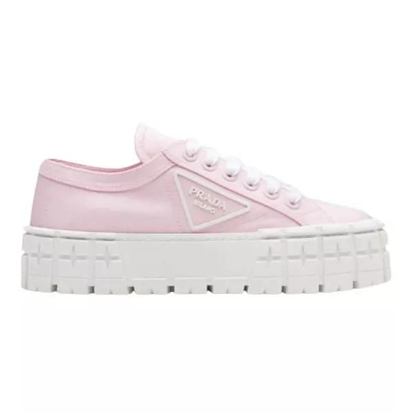 PRADA DOUBLE WHEEL RE-NYLON GABARDINE SNEAKERS PINK