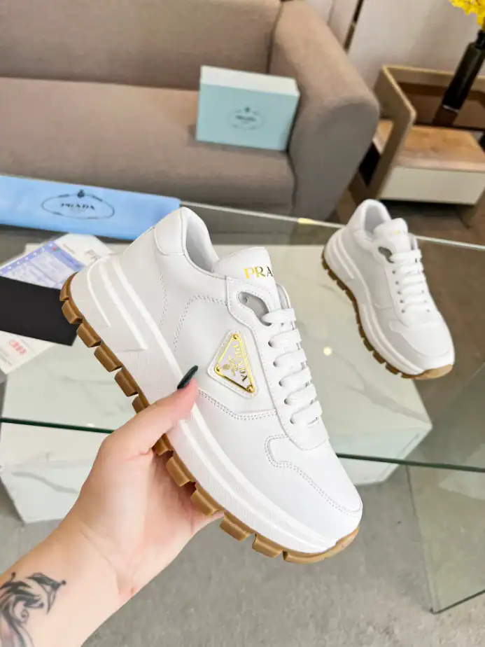 PRAX 01 DELAVÉ SUEDE AND RE-NYLON SNEAKERS