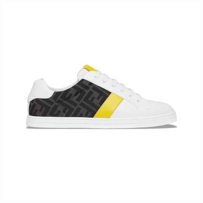 FENDI FF LOGO PRINT LOW-TOP SNEAKERS – FD17