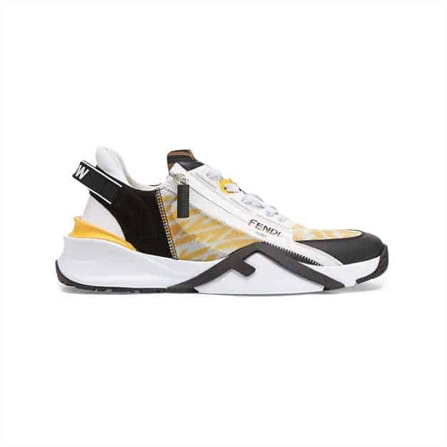 FENDI FLOW YELLOW NYLON LOW TOPS SNEAKERS – FD01