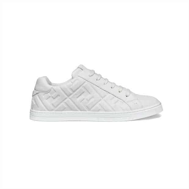 FENDI WHITE NAPPA LEATHER LOW TOP SNEAKERS – FD09